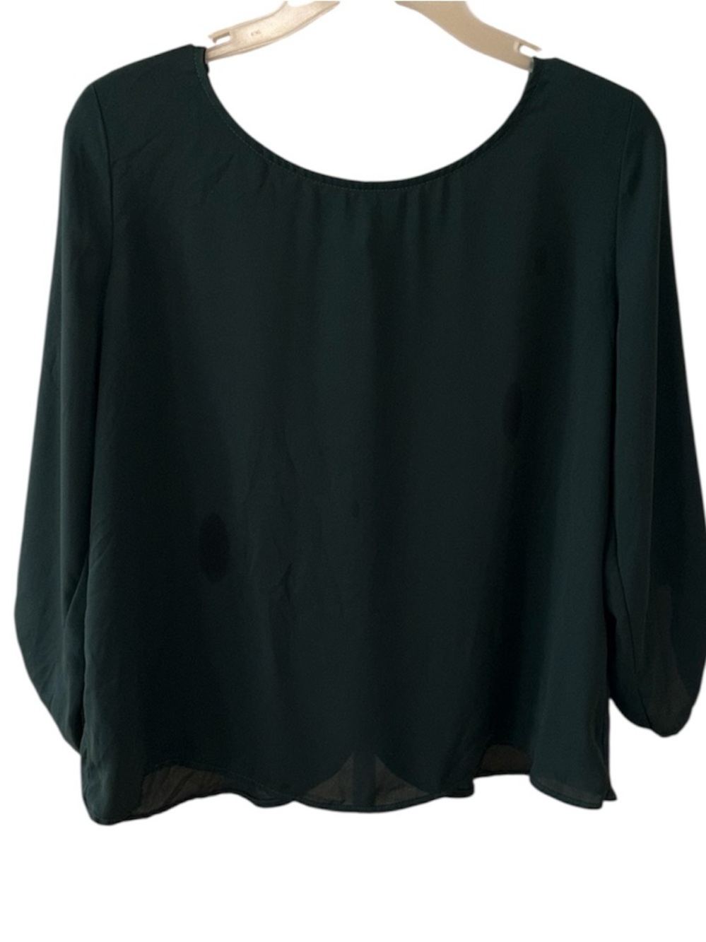 Green Chiffon Slit Back Blouse